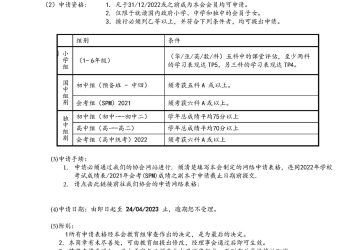 雪隆太平華聯校友會2023年度會員子女獎勵金